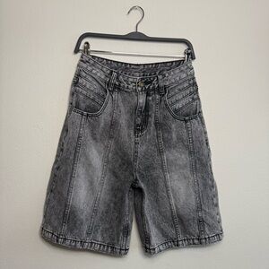 Grey Acid Wash Jorts